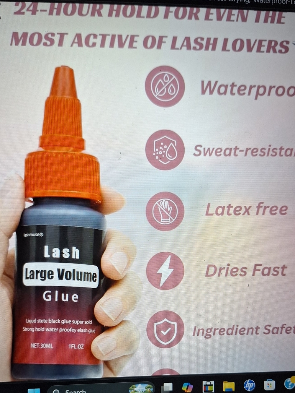Lash Large Volume Glue – Black with Orange Cap